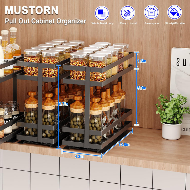 Pull Out Spice Rack Organizer for Cabinet