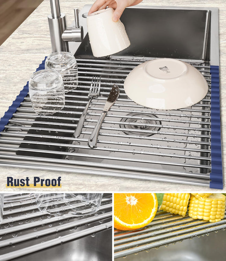 Roll Up Dish Drying Rack Over Sink