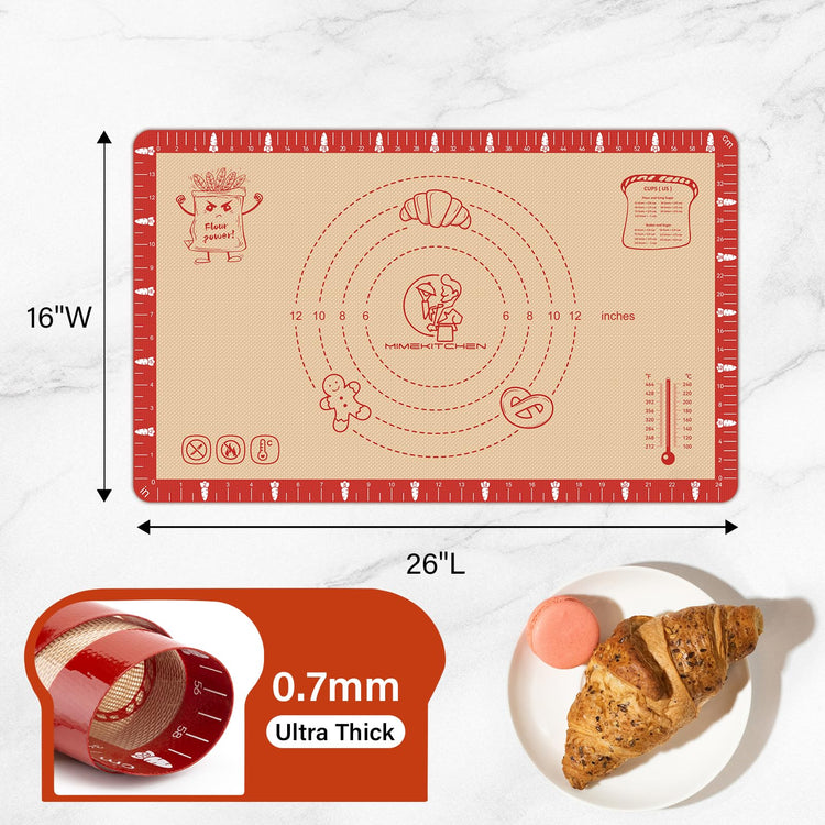 Extra Thick Silicone Baking Mat with Recipes