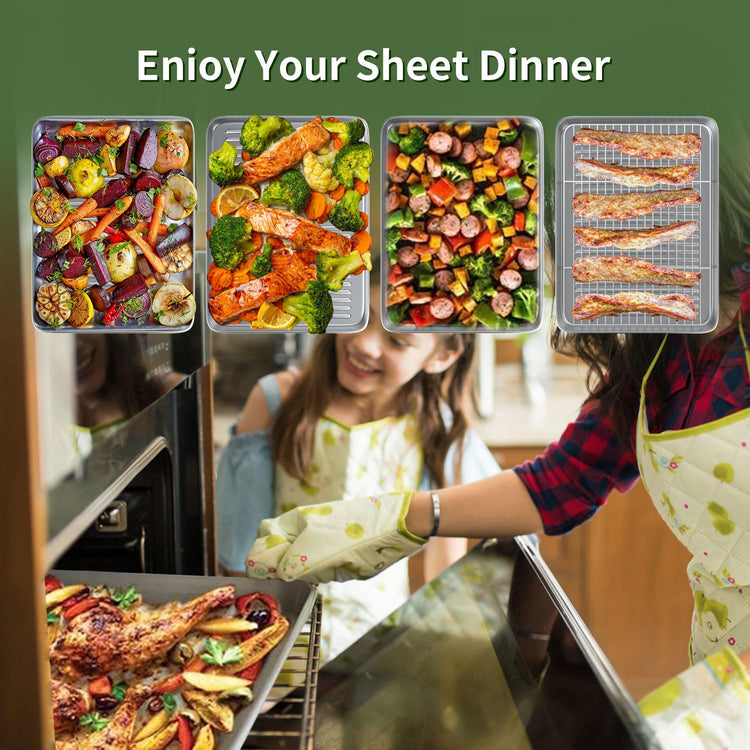 Baking Sheet with Cooling Wire Rack Set
