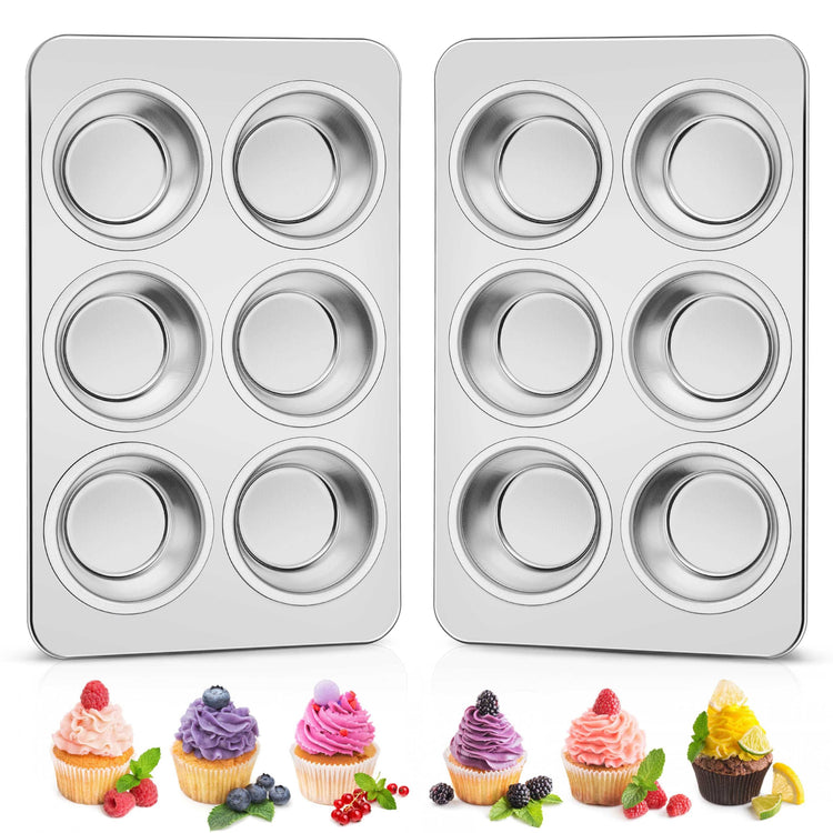 Stainless Steel Muffin Pans 6 (2.1 Count)