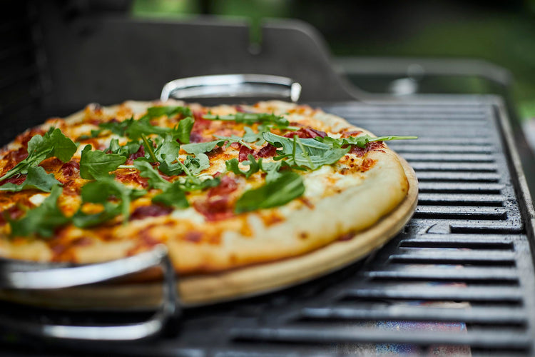 Gourmet BBQ System Pizza Stone with Carry Rack