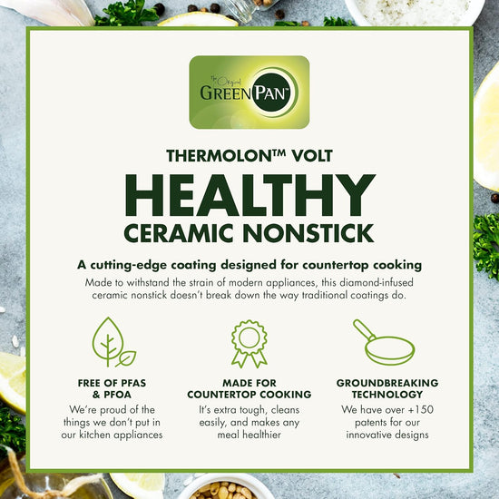 GreenPan Healthy Ceramic Nonstick Reversible Waffle Plates for 6-in-1 Contact Grill and Griddle, Dishwasher Safe, PFAS-Free - Nestoria