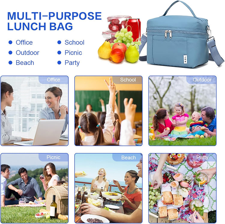 NOL Natural Organic Lifestyle Insulated Lunch Bags for Women Cooler Bag Lightweight Nylon Waterproof Lunch Box For Work