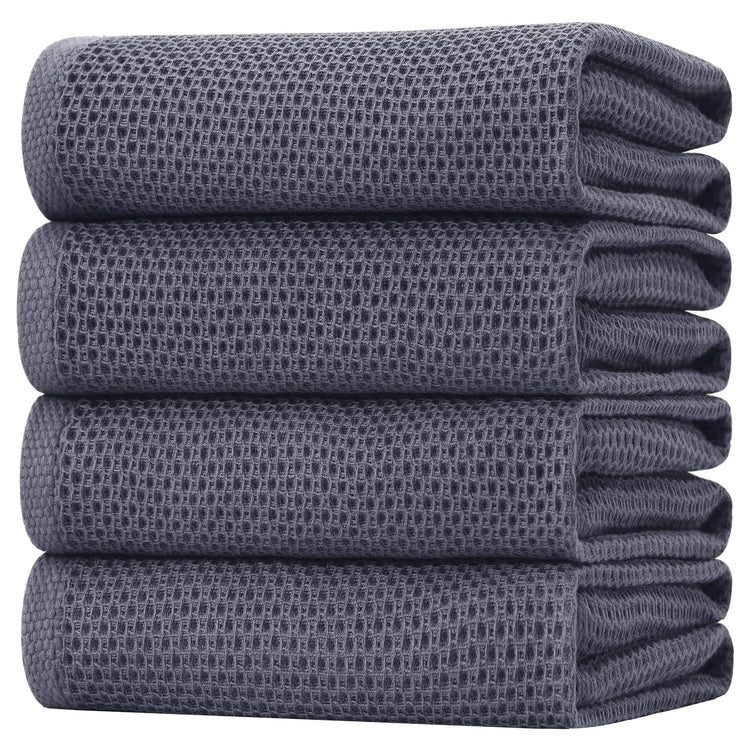 100% Cotton Oversized Waffle Weave Kitchen Towels 4 (4 Count)