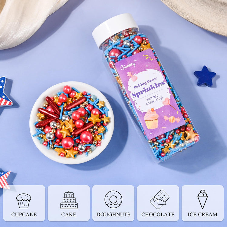 Patriotic Sprinkles for Baking (4.23 Ounce)