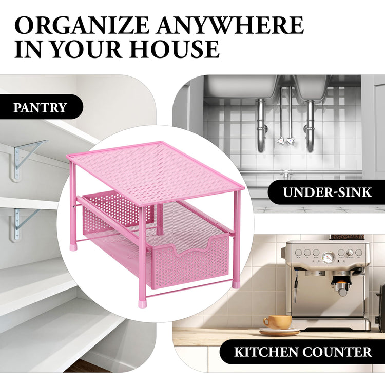 Stackable Under Sink Sliding Basket Drawer