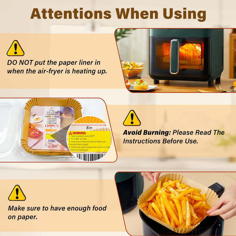 Air Fryer Liners Disposable 125 Pcs