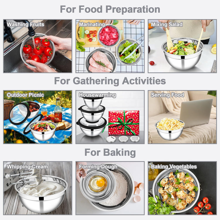 Mixing Bowls with Lids and Graters (3 Count)