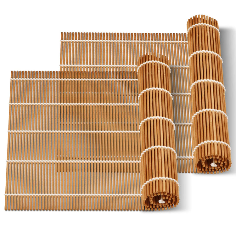 9.5"x9.5"Bamboo Sushi Rolling Mat (2 Count)