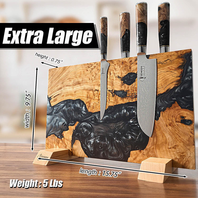 SENKEN "Black Tsunami" Extra Large Magnetic Knife Block