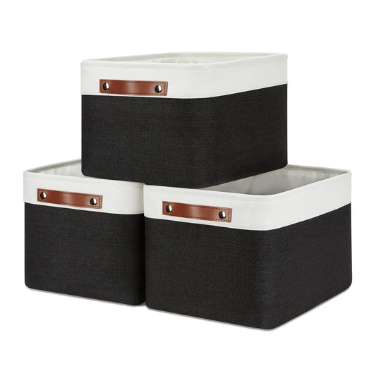 Canvas Storage Bin with Handles (3 Count)