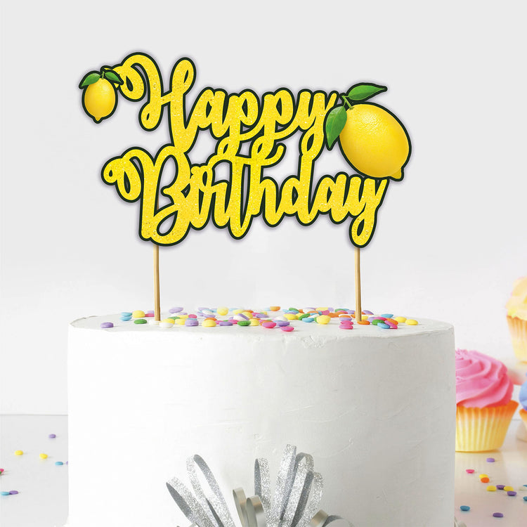 Lemon Happy Birthday Cake Topper