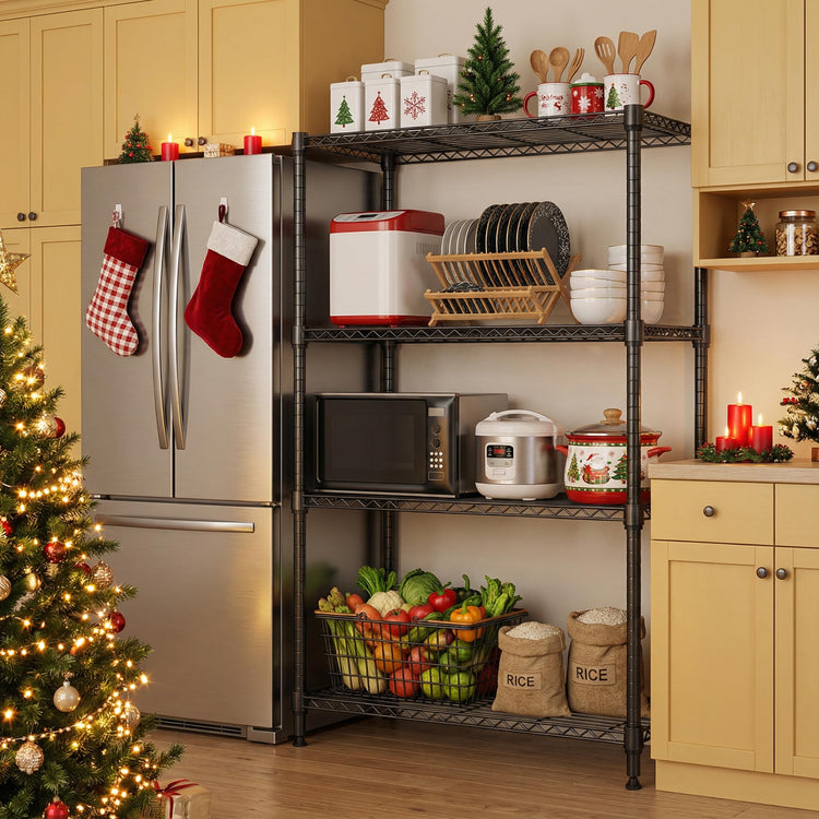 1400 lbs 4 Tier Storage Rack Metal Wire Shelving Unit (4 Count)
