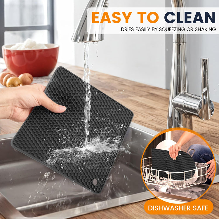 Silicone Trivet Mats 4 Heat Resistant Pot Holders Multipurpose Non