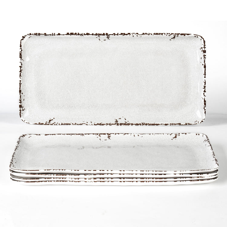 4 Pack 14" x 7" White Serving platter Set (4 Count)