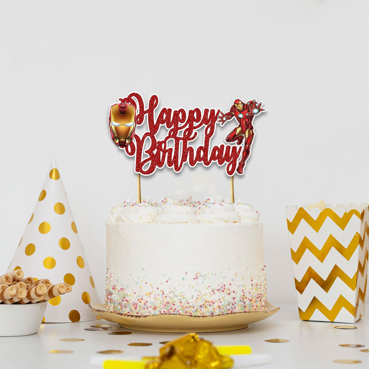 Irn Man Happy Birthday Cake Topper