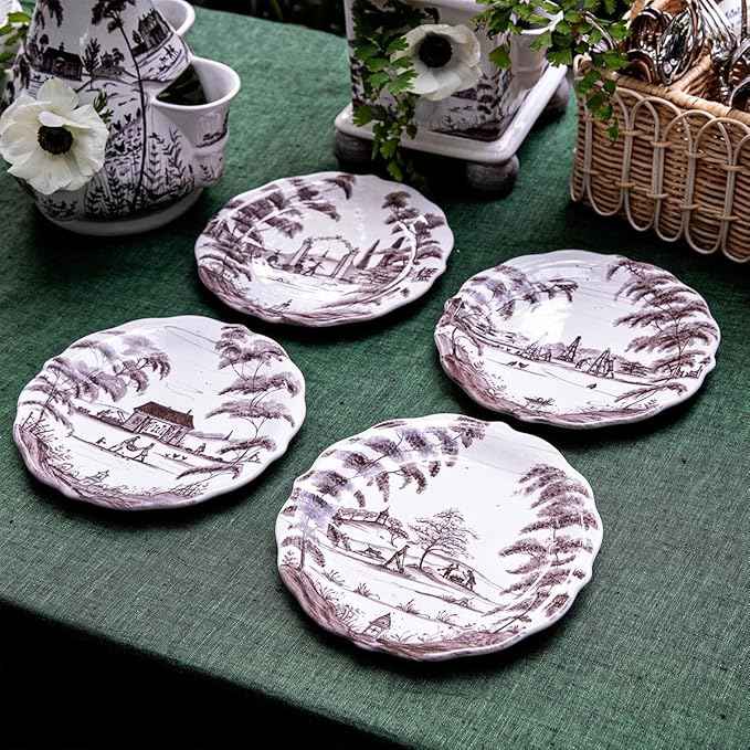 Juliska Country Estate Party Plate Assorted Set/4 - Flint Grey