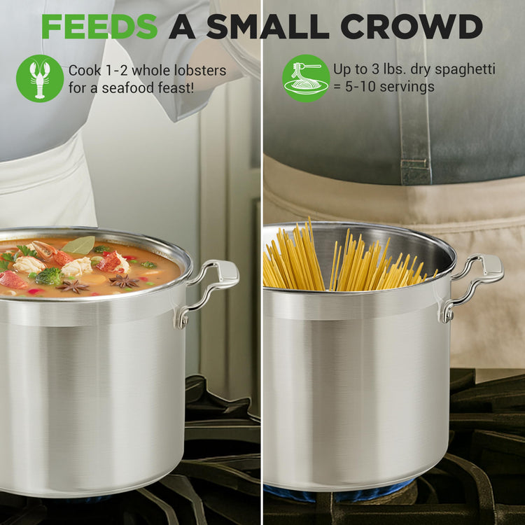 12 Quart Stainless Steel Stockpot with Stainless Steel Lid