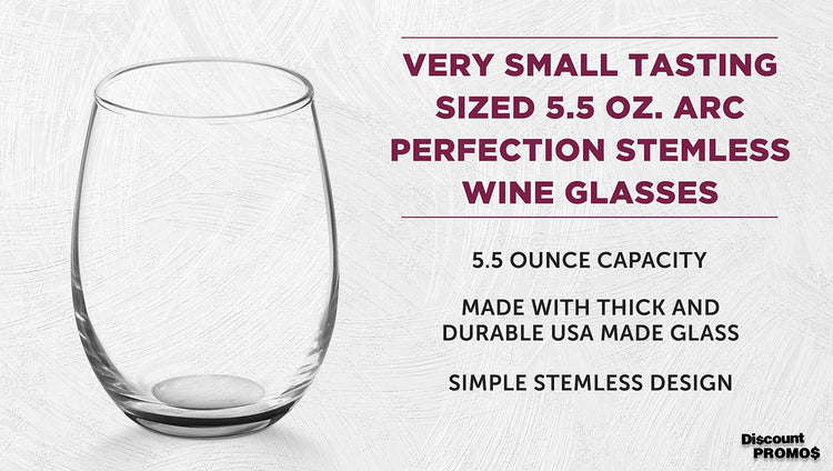 Stemless Wine Glasses by ARC 5.5 oz. Set of 12 (12 Count)