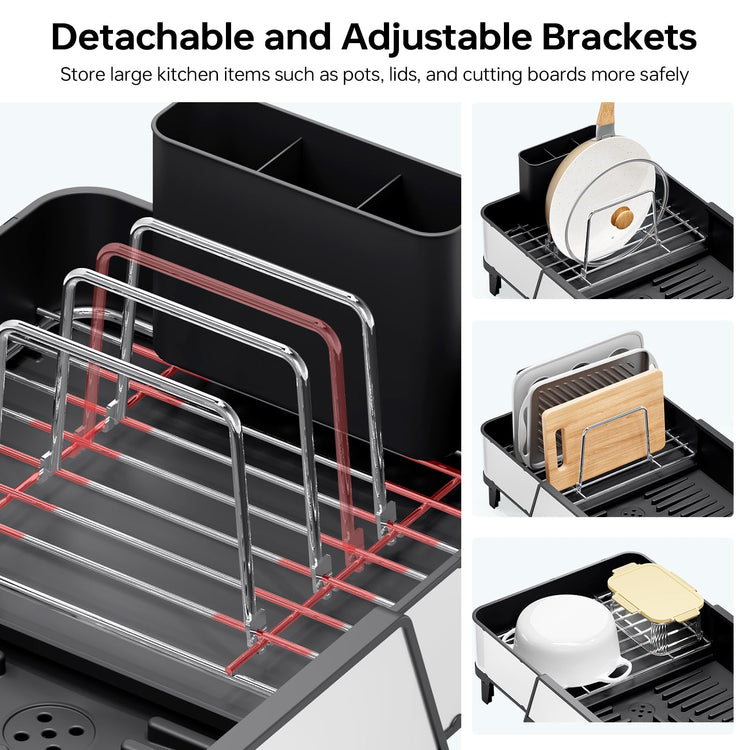Large Expandable Dish Drying Rack for Kitchen Counter