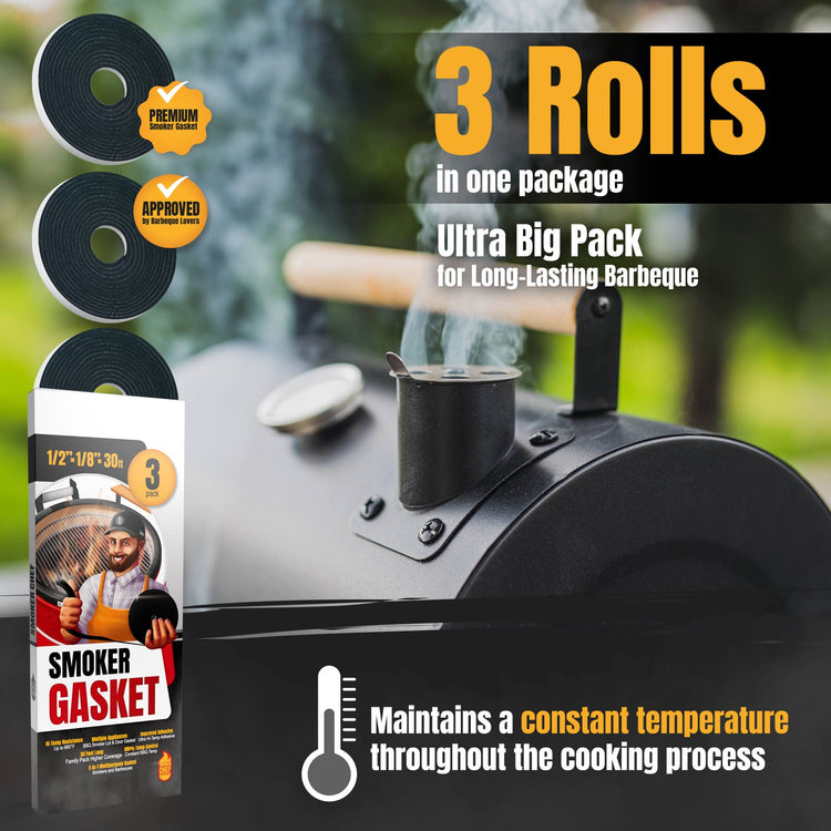 XXL 30 FT Grill Gasket for Smokers (3 Count)