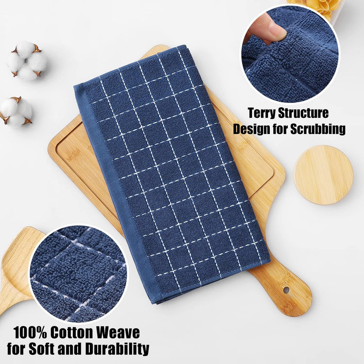100% Cotton Terry Kitchen Dish Cloths (12 Count)