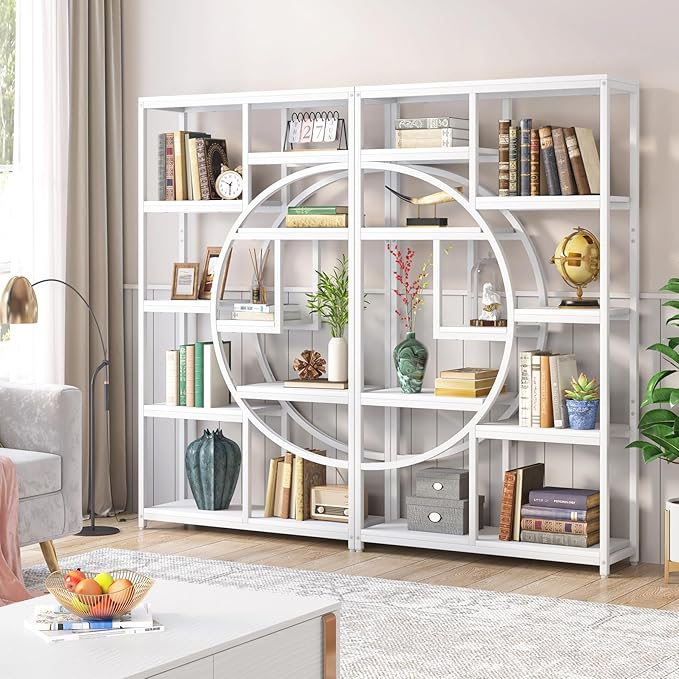 Tribesigns Bookshelf Industrial 5 Tier Etagere Bookcase, Freestanding Tall Bookshelves Display Shelf Storage Organizer with 9-Open Storage Shelf for Living Room, Bedroom