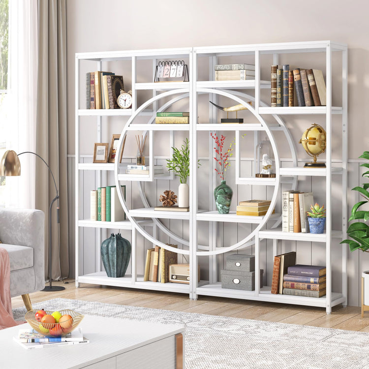 Bookshelf Industrial Etagere Bookcase (2 Count)