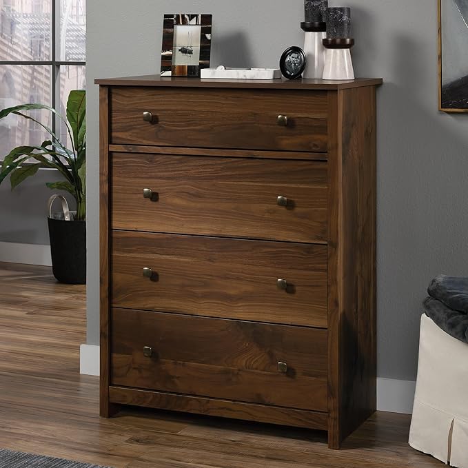 Sauder River Ranch 4-Drawer Dresser Chest, Grand Walnut Finish