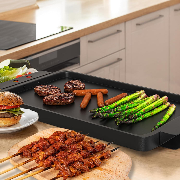 Grill Flat TopGriddle Universal, Cast Iron Griddle for Gas Grill, 17" x 10" Stovetop Griddle, GriddlePan for Stove Top, GrillGriddle for Charcoal/Electric/Gas Grills, Stove, Tailgating, Camping - Nestoria