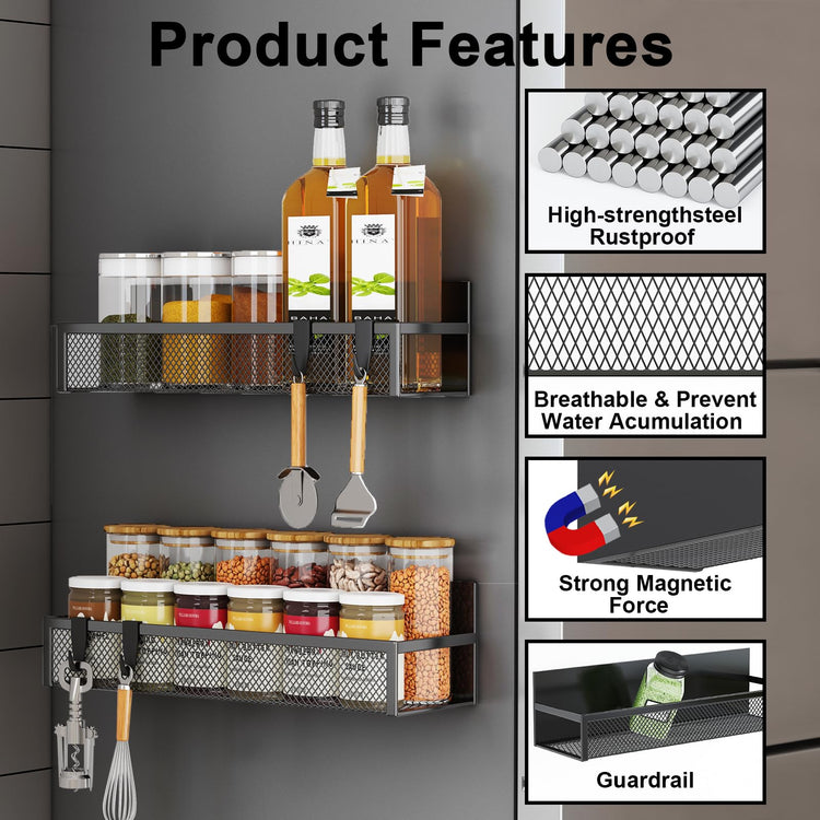 Magnetic Spice Rack for Refrigerator (6 Count)