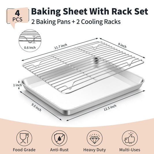 Stainless Steel Baking Sheet with Rack Set