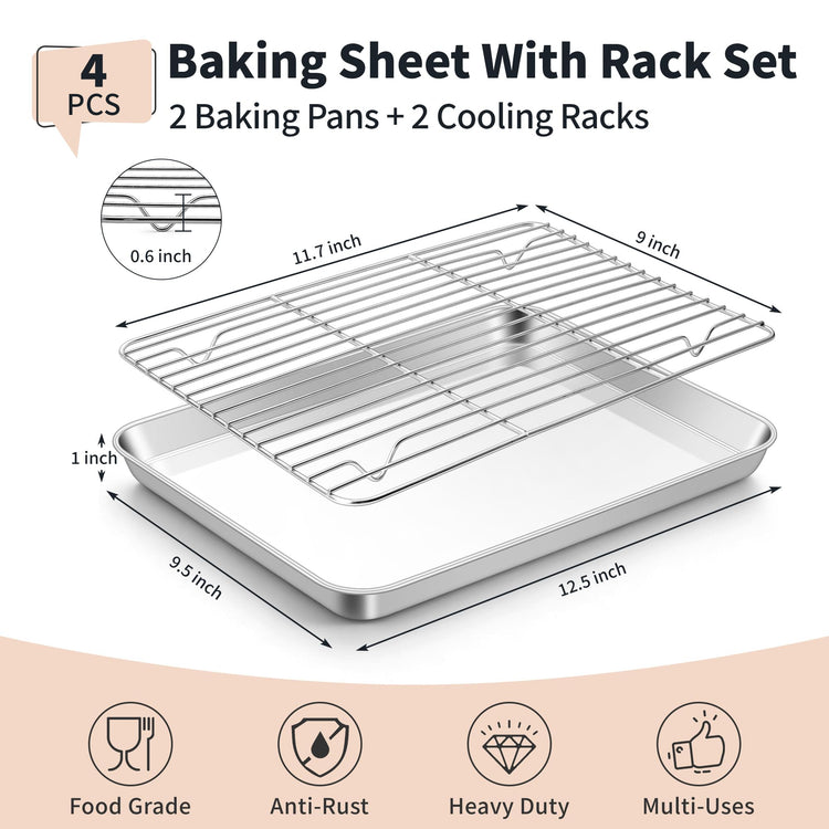 Stainless Steel Baking Sheet with Rack Set