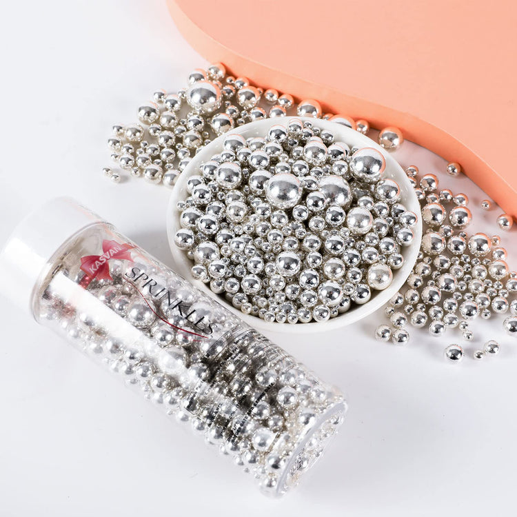 Silver Pearl Sugar Sprinkles (4.58 Ounce)
