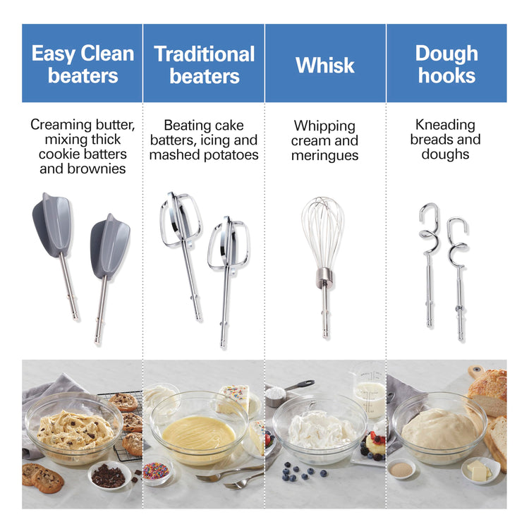 6 Speed Electric Hand Mixer With Easy Clean Beaters (7 Count)