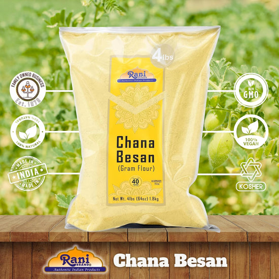 Rani Chana Besan (Chickpeas Flour, Gram) 64oz (4lbs) 1.81kg Bulk ~ All Natural | Vegan | Gluten Friendly | NON-GMO | Kosher | Indian Origin - Nestoria