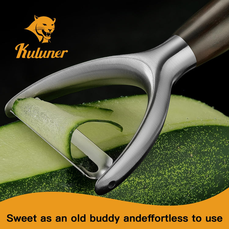 Premium Y Type 304 Stainless Steel Multifunctional Kitchen Peeler Real Wood Handle Ultra Sharp Blade Vegetable Potato Apple
