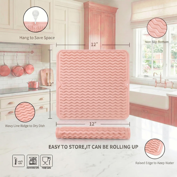 Silicone Dish Drying Mat for Multiple Usage