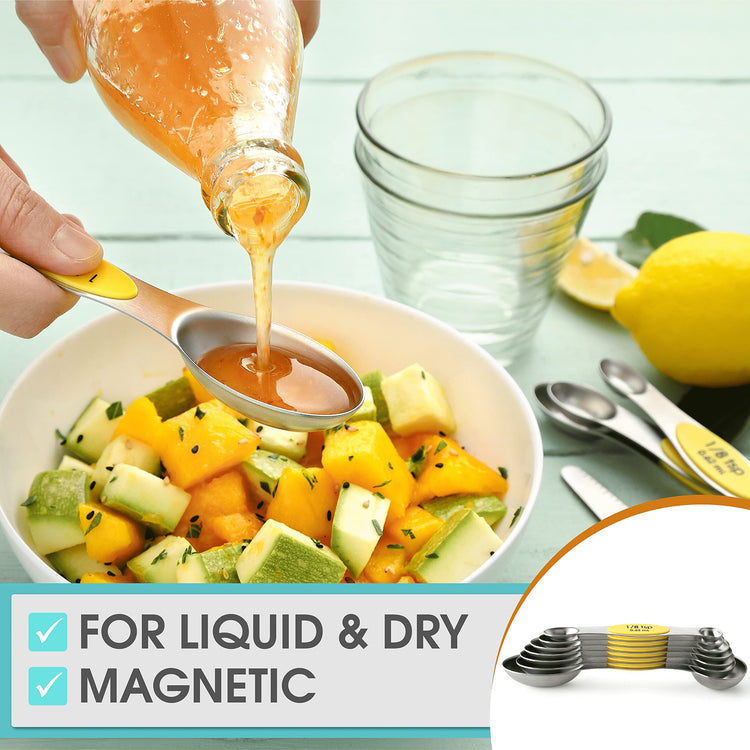 Stainless Steel Magnetic Measuring Spoons Set of 8