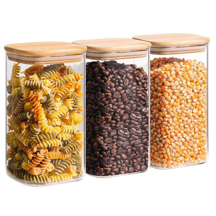 Glass Storage Containers wtih Lids 1.4 Qt (3 Count)