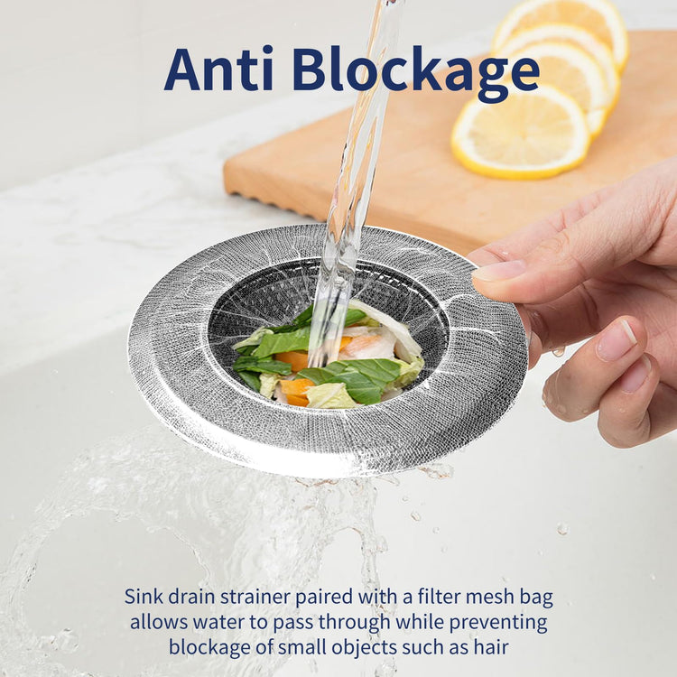 Kitchen Sink Drain Strainer Combination 100 Pieces of Sink Strainer Net Bags (100 Count)