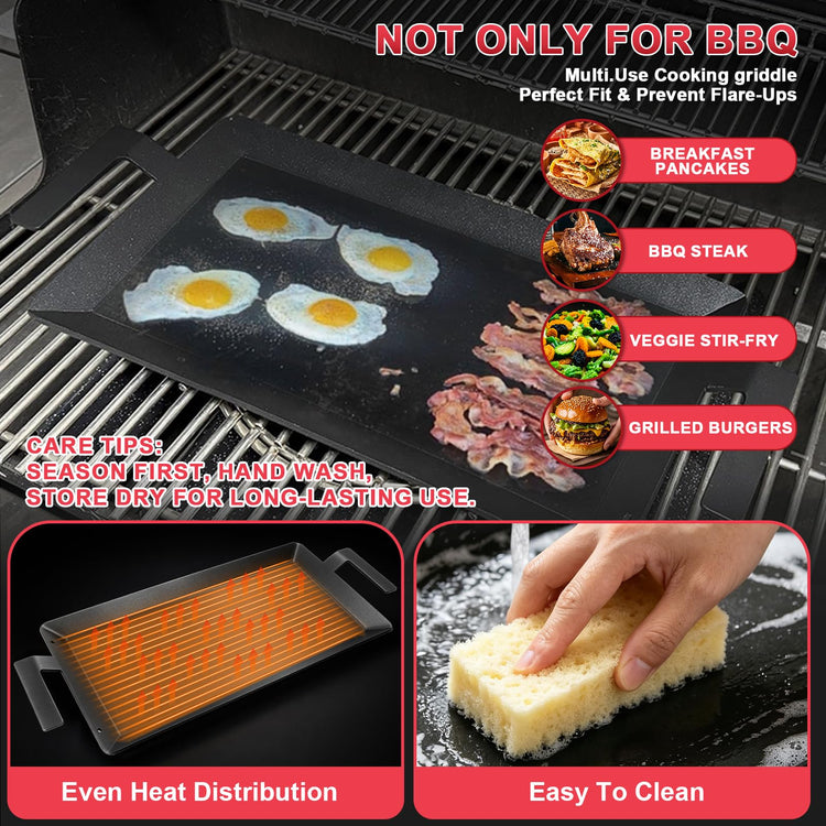 Universal Carbon Steel Griddle for Gas Grill