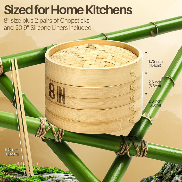 Bamboo Steamer Basket Set