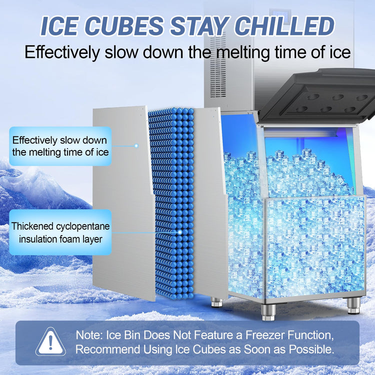 400 lbs High Output Commercial Ice Machine Freestanding Self