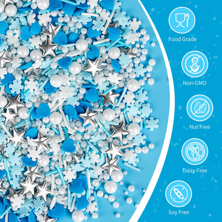 Edible Snowflake Sprinkles (4.5 Ounce)