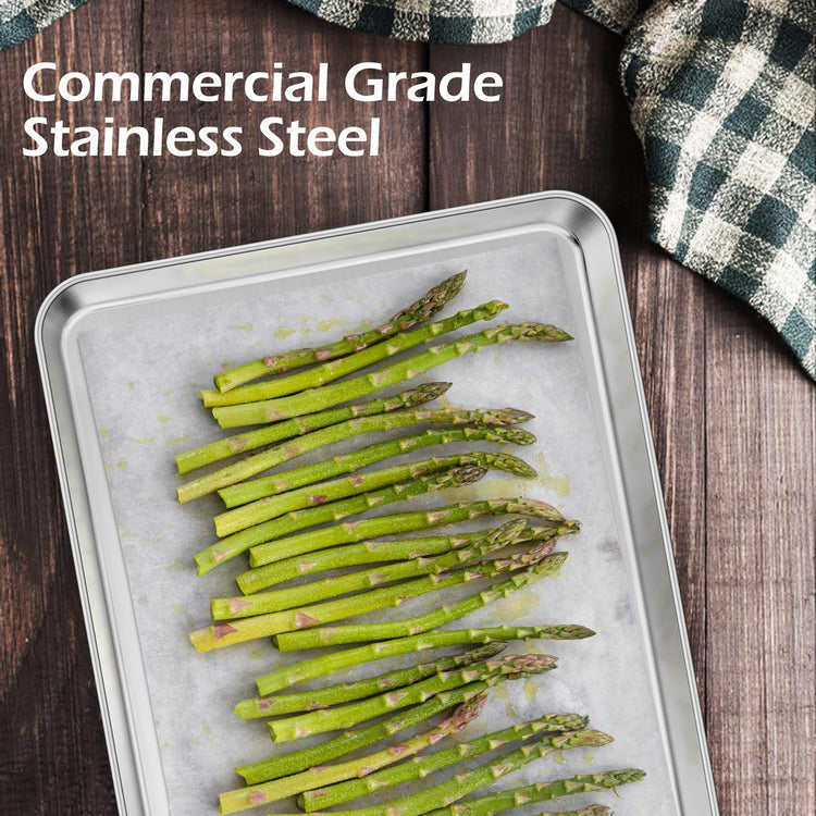 Non Toxic 9x13IN Stainless Steel Baking Quarter Sheet Pans (2 Count)