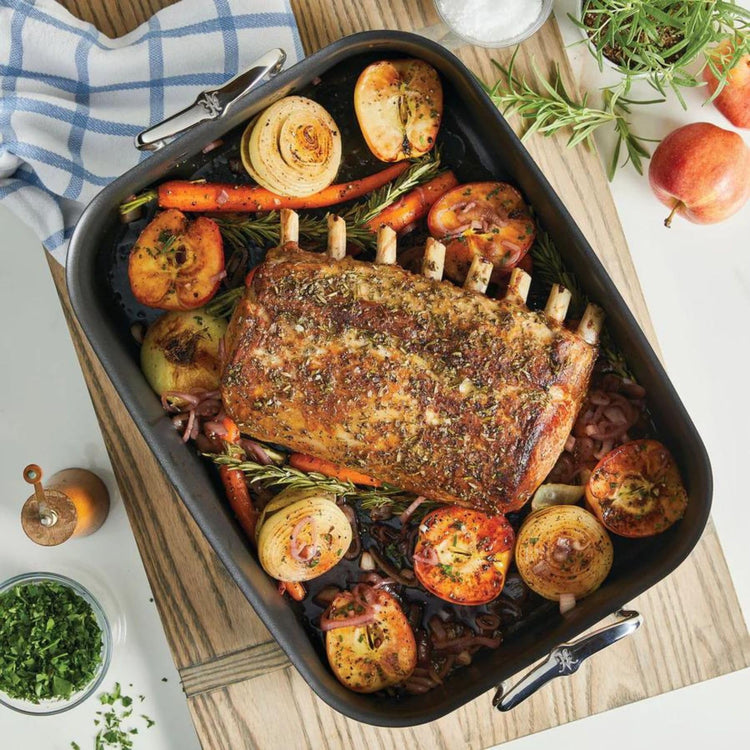 Provisions 16.5" Classic Clad Nonstick Roasting Pan with Stainless Steel Rack