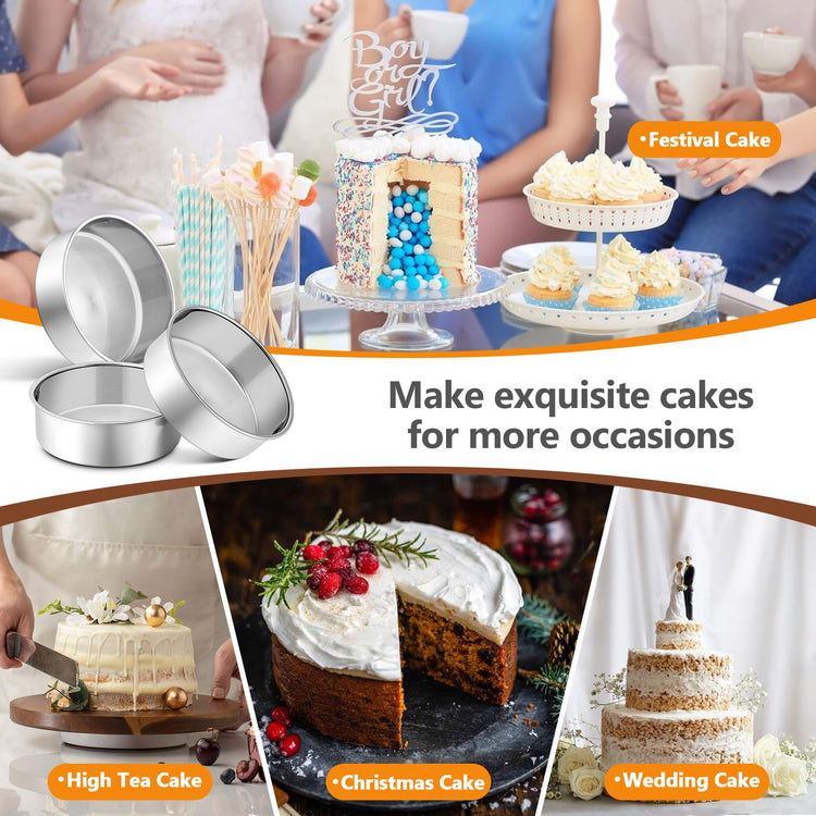 6 Inch Round Cake Pan Set of 3 (3 Count)