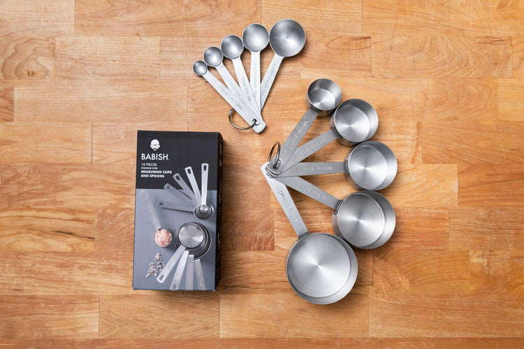 10 Piece Stainless Steel Measuring Cups and Spoons Set